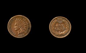 United States of America High Grade Indian Head One Cent Coin. Date 1882 - Please See Photo.