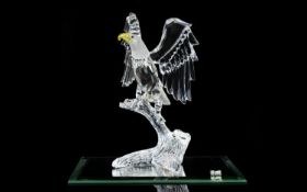Swarovski - Silver Crystal Figurine ' Bald Eagle ' Feathered Friends. Designer Adi Stocker. Num 7670