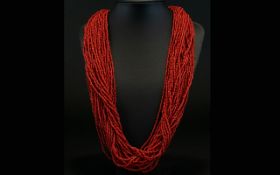 A Multi-Strand Coral Necklace. Vintage r