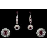 18ct White Gold - Nice Quality Ruby and