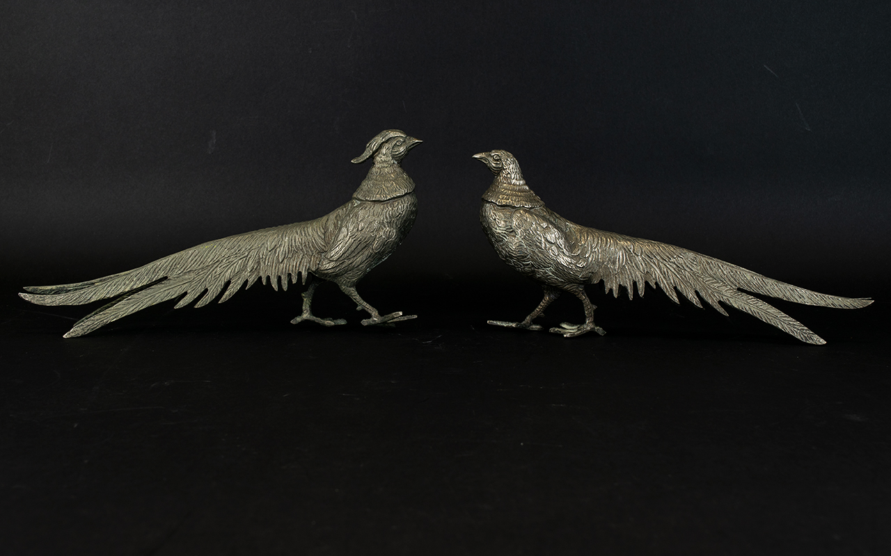 A Pair Of Pewter Place Card/Menu Holders