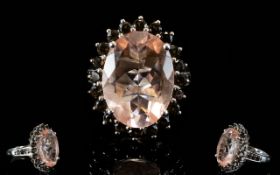 A Morganite Quartz And Brazilian Smoky Q