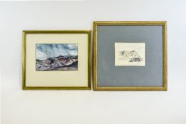 A Pair Of Framed Original Watercolours B