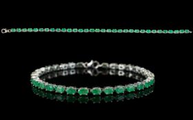 Emerald Tennis Bracelet, 7.5cts of oval