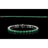 Emerald Tennis Bracelet, 7.5cts of oval