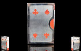 Silver Plated Playing Card Holder. In or