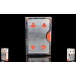 Silver Plated Playing Card Holder. In or