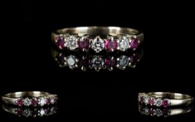 18ct Gold - Attractive Diamond and Ruby