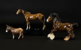 Beswick Early Horse Figures and Donkey F