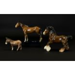 Beswick Early Horse Figures and Donkey F