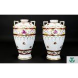 Bavarian Fine Pair of Hand Decorated Qua