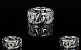 18ct White Gold Interlocked C Design Dia