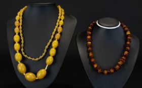 Amber Coloured Beads Together With A Sil