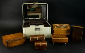 Collection of Misc Boxes, Comprises 2 Treasure Chest Boxes, 2 Wooden Boxes,