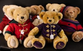 A Large Collection Of Harrods Christmas Teddy Bears ( 6 ) In total,