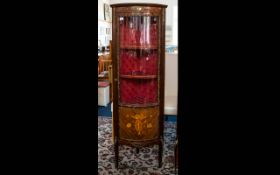 Italian Corner Vitrine Comprising brass mounts,