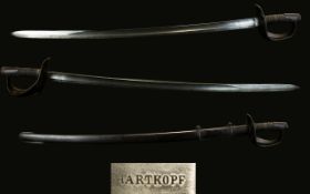 1860 Pattern Italian Heavy Cavalry Sword - Blade Is Signed Hartkopf Made In Germany For Use by
