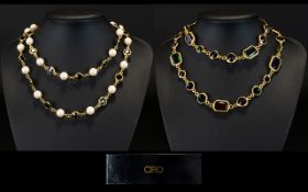 Ciro - Jewellery Gold Plated Vintage Multi - Colour Stone Set Necklaces ( 2 ) of Attractive Form,