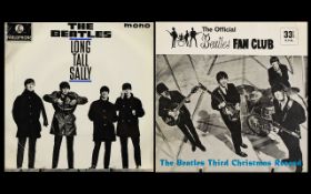 Beatles Interest Rare Beatles Fanclub 7" Flexi 1965 Third Christmas Record & LYN 948 And 1969 Long
