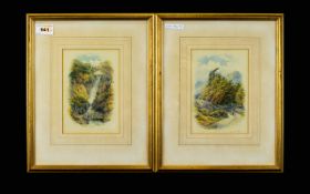 A Pair Of Late 19th Century Watercolour Sketches Depicting Lake District Scenes Each signed George