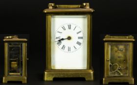 Antique Period English Brass Carriage Clock.