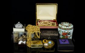 A Quantity Of Mixed Costume Jewellery And Watches To include several vintage watches, brooches,