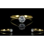 18ct Gold Single Stone Diamond Ring. Fully Hallmarked for 750 - 18ct. Good Clarity and Colour.