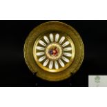 Aynsley Superb Quality 22ct Gold Baroque Hand Painted and Hand Decorated Cabinet Plate - Features