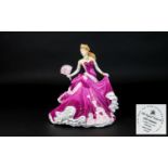 The English Ladies Co Hand Painted Porcelain Figurine - Ladies of The Year Series ' Sweet Romance'