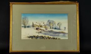 Original Watercolour On Paper By Roy Holding Framed and mounted under glass,