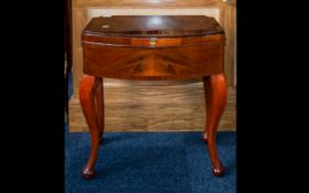 Antique Polished Wood Small Writing Desk/Work Box, with Queen Anne legs.