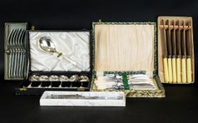 Five Boxed Sets Of Silver Plated Flatware