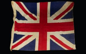 Early 20th Century British Made Union Jack Size 32 x 46 Inches.