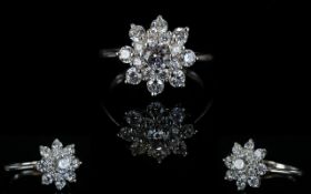 Swarovski Zirconia Cluster Ring, a classic floral style cluster of Swarovski Zirconia, the most