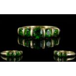 Ladies - 9ct Gold Set 5 Stone Peridot Dress Ring. The Peridot's of Good Colour.