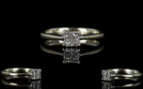 Ladies 18ct White Gold Princess Cut Four Stone Diamond Set Ring.