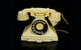 G.P.O 1940's Ivory Colour Pyramid Bakelite Telephone.