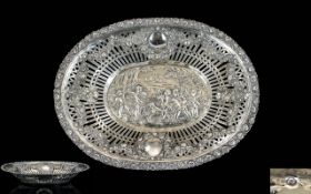 Austrian - Very Fine Quality Mid 19th Century Solid Silver Dish of Good Proportions.