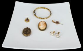 A Small Collection Of Gold And Mixed Metal Jewellery Six items in total to include yellow metal