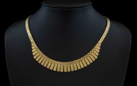 Ladies 9ct Gold 1970's Attractive and Stylish Panther Design / Queen Cleopatra Necklace.