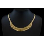 Ladies 9ct Gold 1970's Attractive and Stylish Panther Design / Queen Cleopatra Necklace.