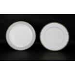 Wedgwood Cellio Platinum and Celestrial Platinum Bone China Buffet Plates (2) two in total. 12.5