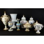 A Collection of Modern Decorative Pottery comprising Capodimonte, Bavarian porcelain, Caverswall,