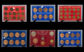 Royal Mint - British Coin Sets ( 6 ) Six Sets In Total. Comprises 1/ The Complete Set of Halfpennies