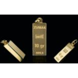 24 ct Gold Ingot. 10 Grains - 6.8 grams. Marked 999.9 - Please See Photo.
