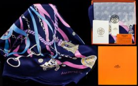 Harrods New Hermes Scarf with Papers and Original Box. Cost £250 New. Signature Design for Hermes.