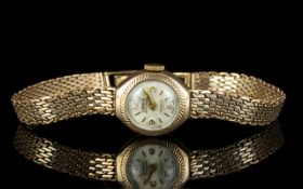 Omer - Swiss 17 Jewels Ladies Mechanical Bracelet Wrist Watch. Fully Hallmarked to Case and Strap.