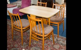 A Vintage Schrieber Dining Suite 1970's/80's Formica topped folding table and matching chairs with