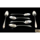 George III Rare - Set of Early Silver Teaspoons by Thomas Wallis. Maker Thomas Wallis. c.