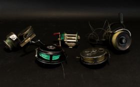 Collection Of Fishing Reels To Include French, Interpid Gerfly, Sagarra Etc. Five In Total.